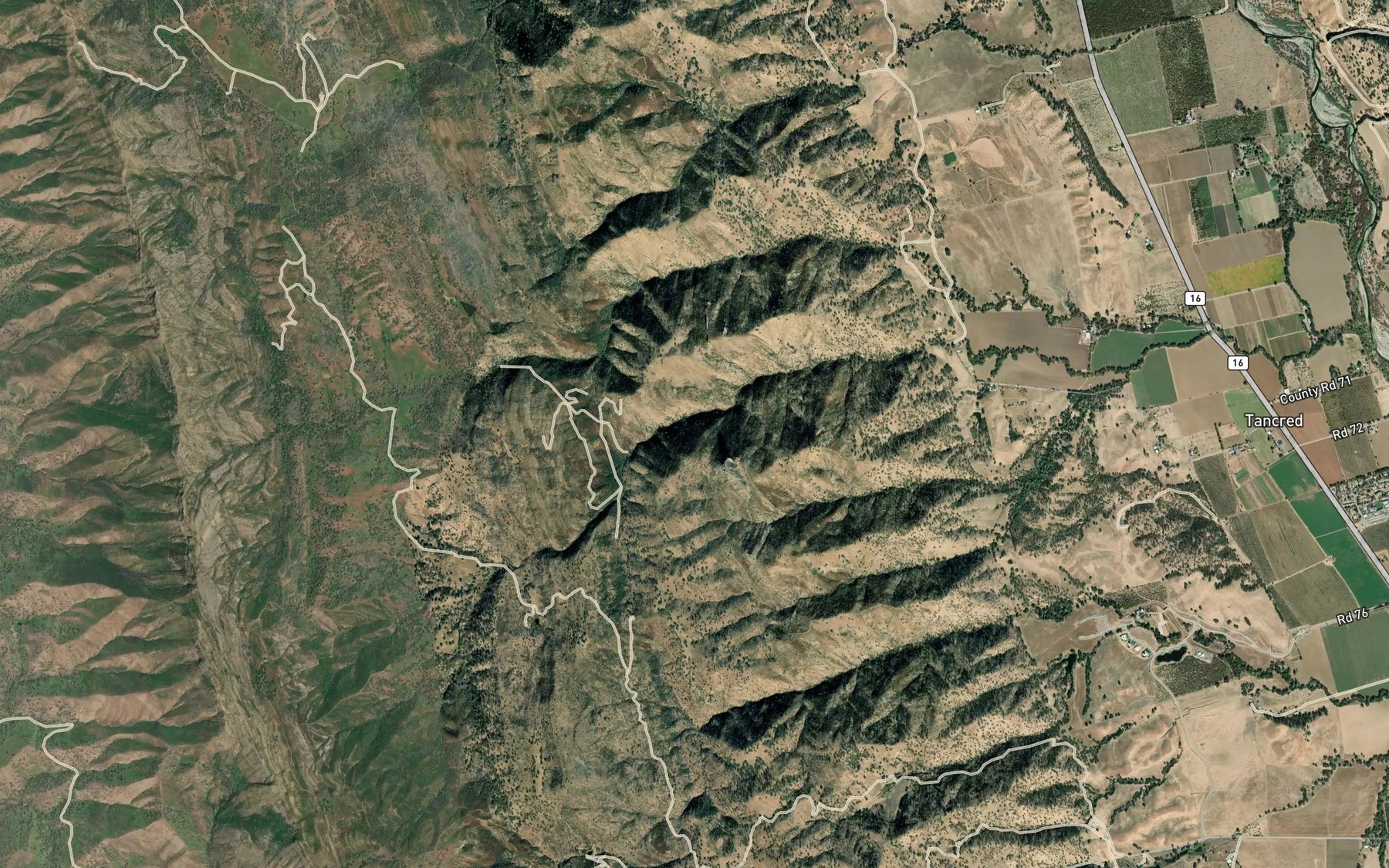 Satellite map of the Capell Creek