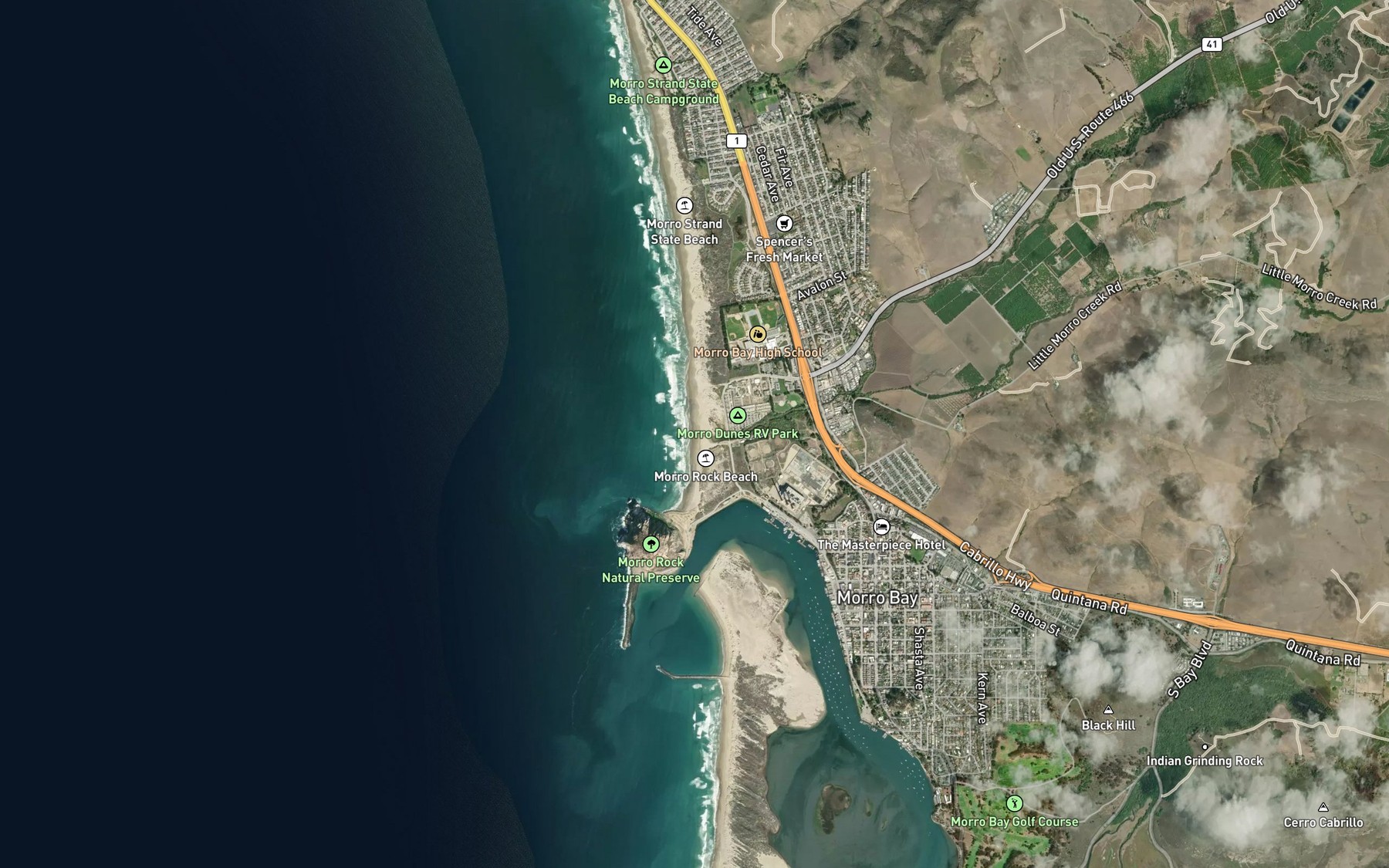 Satellite map of the Morro Creek