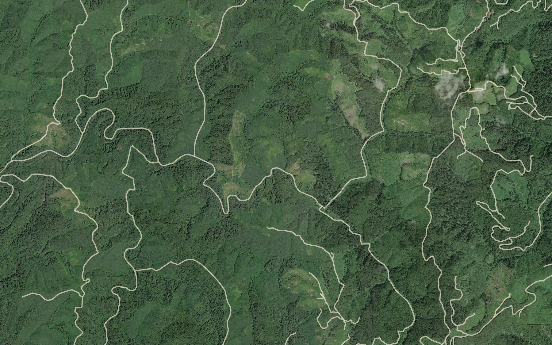 Satellite map of the Kelly Creek