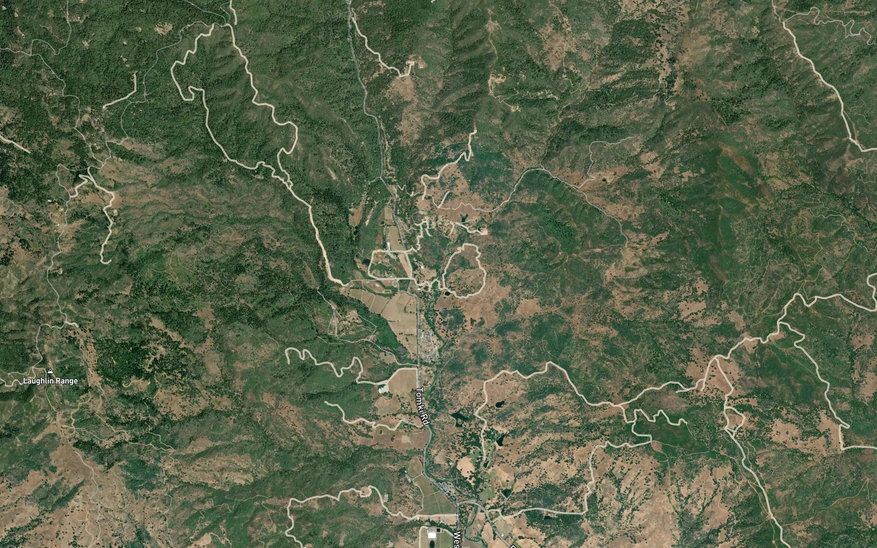 Satellite map of the Corral Creek