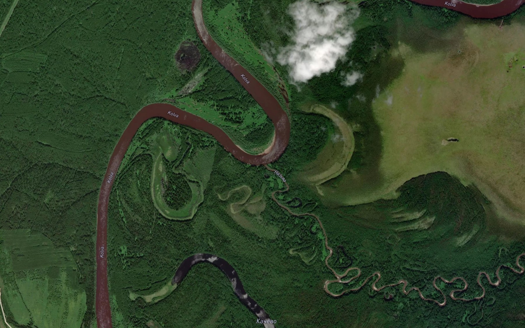 Satellite map of the Niz'va