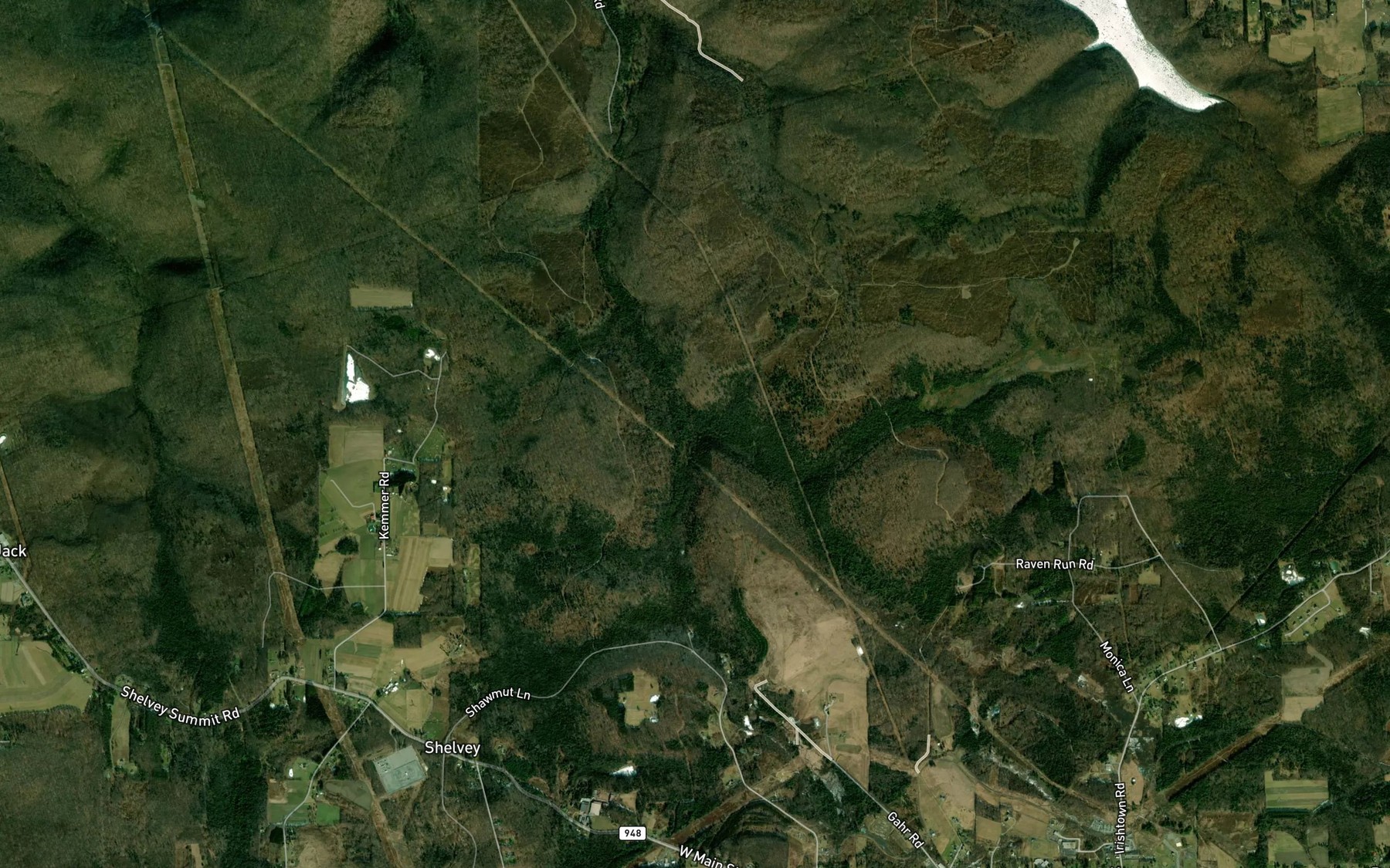 Satellite map of the Beaver Run