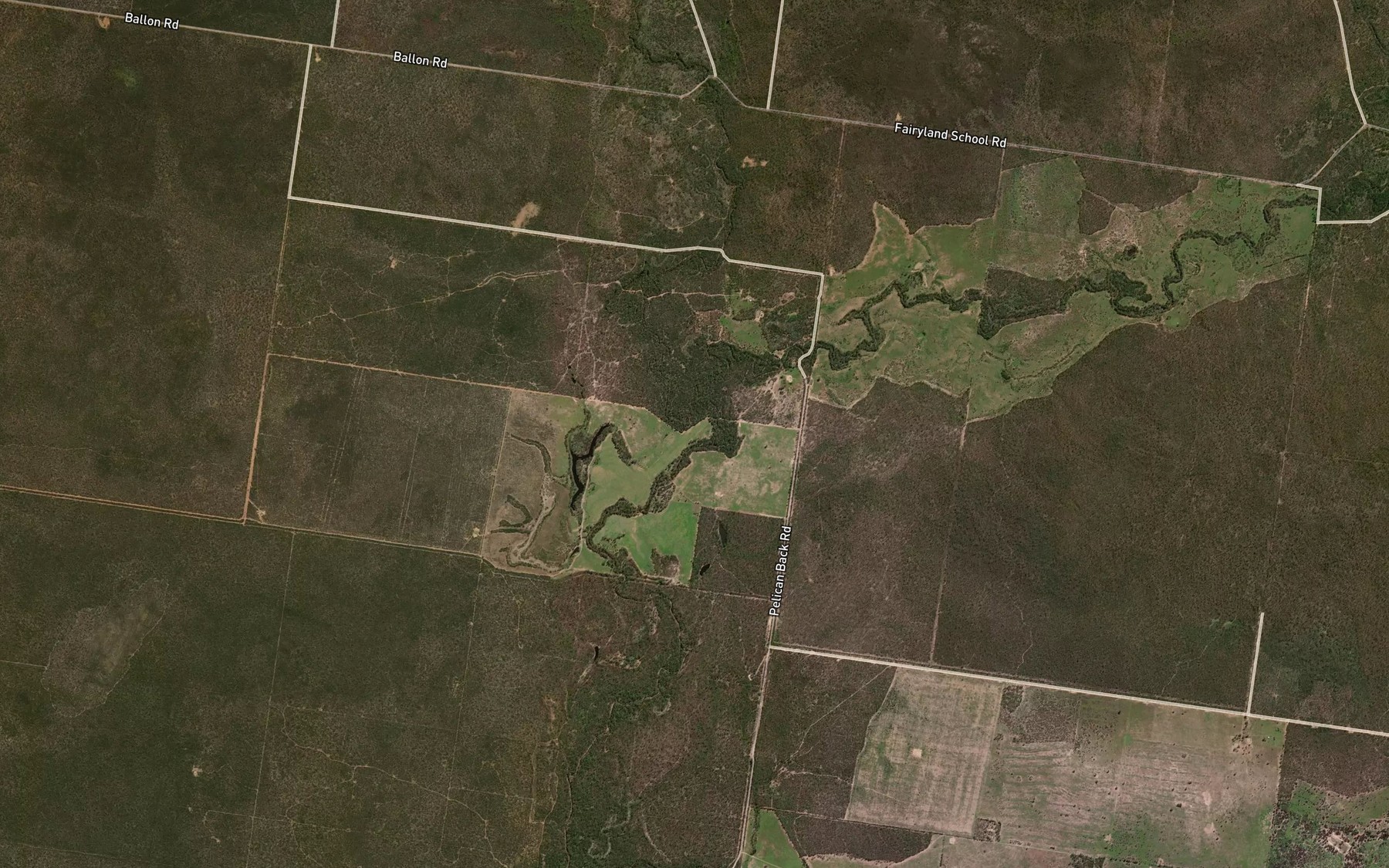 Satellite map of the Stockyard Creek