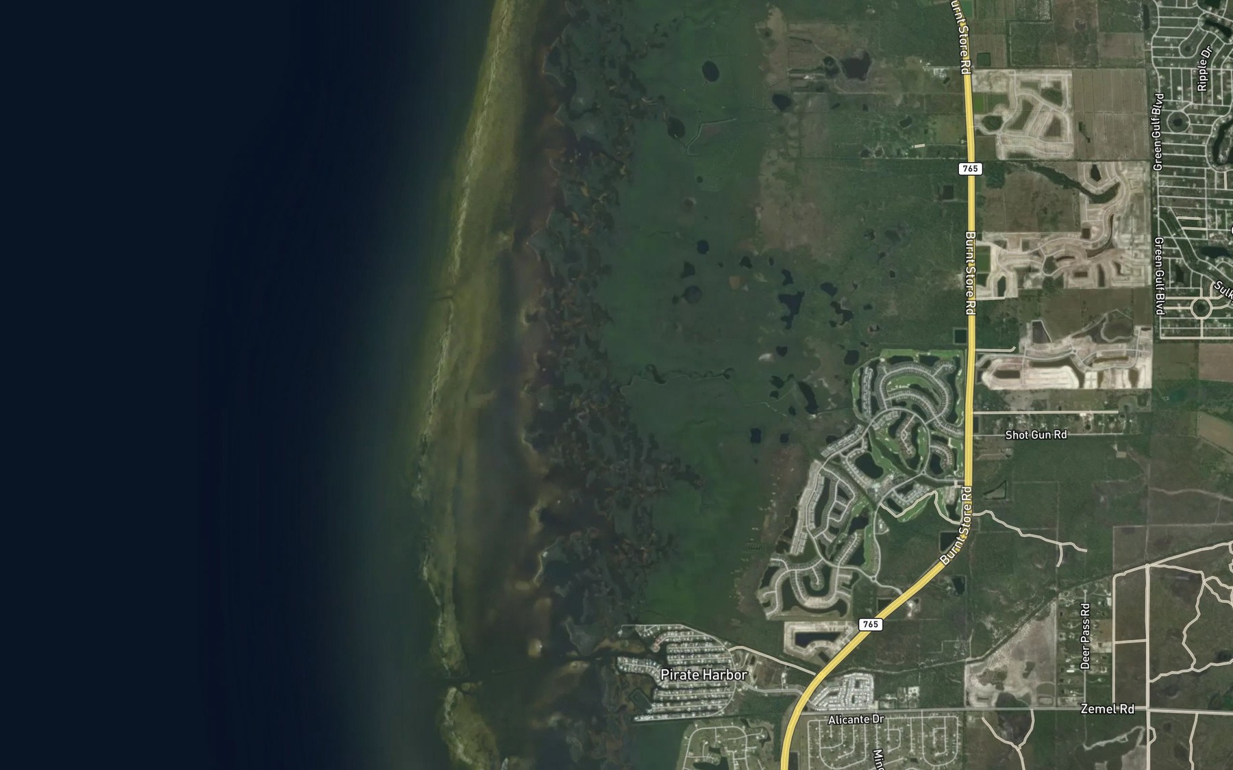 Satellite map of the Winegourd Creek