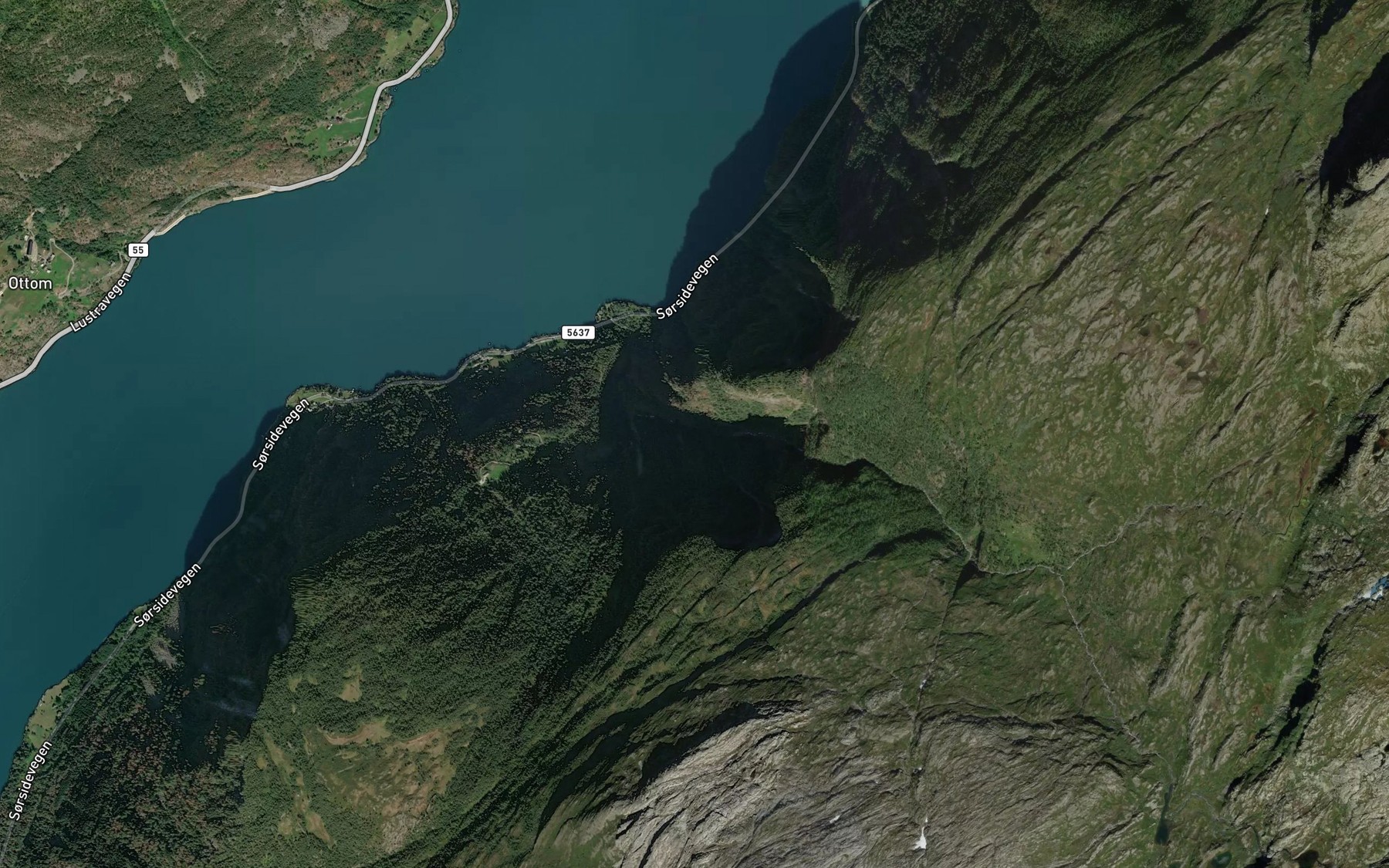 Satellite map of the Mordalselvi