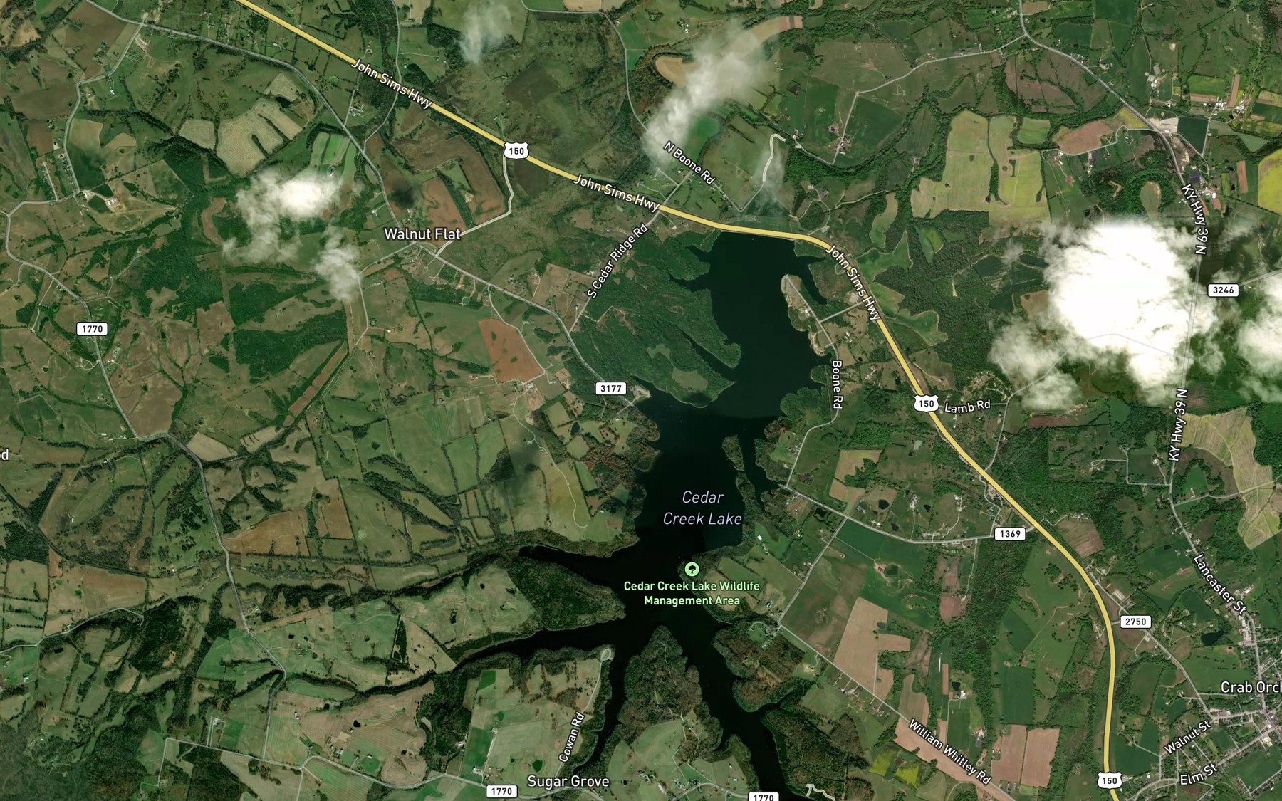 Satellite map of the Old 150 Boat Ramp