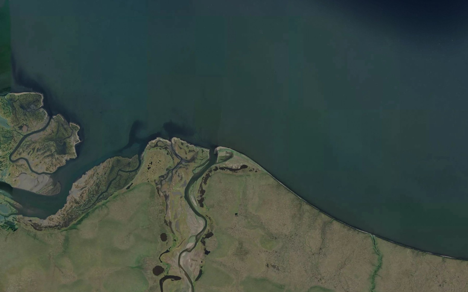 Satellite map of the Cripple River