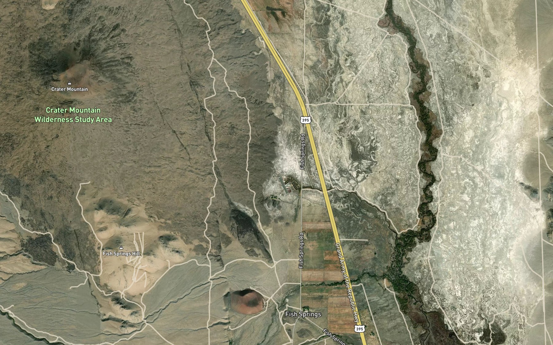 Satellite map of the Fish Springs