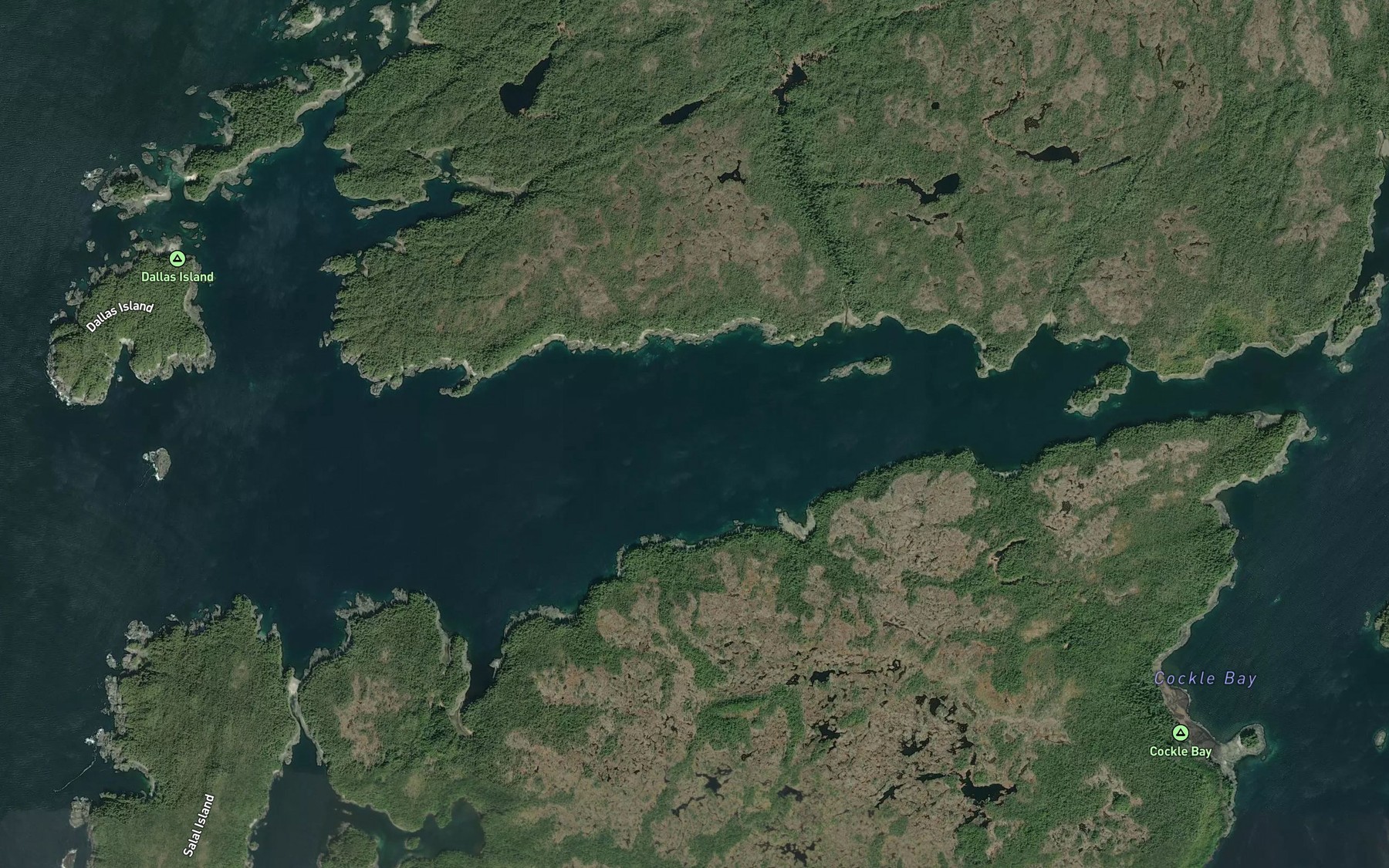 Satellite map of the Moss Passage