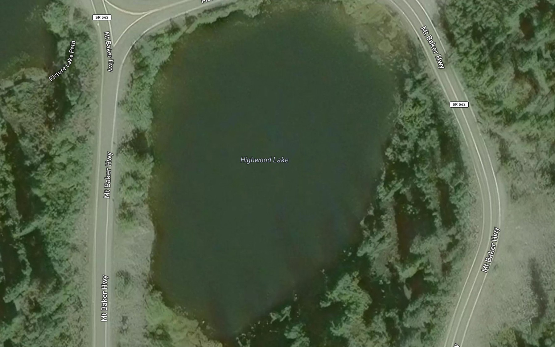 Satellite map of the Highwood Lake