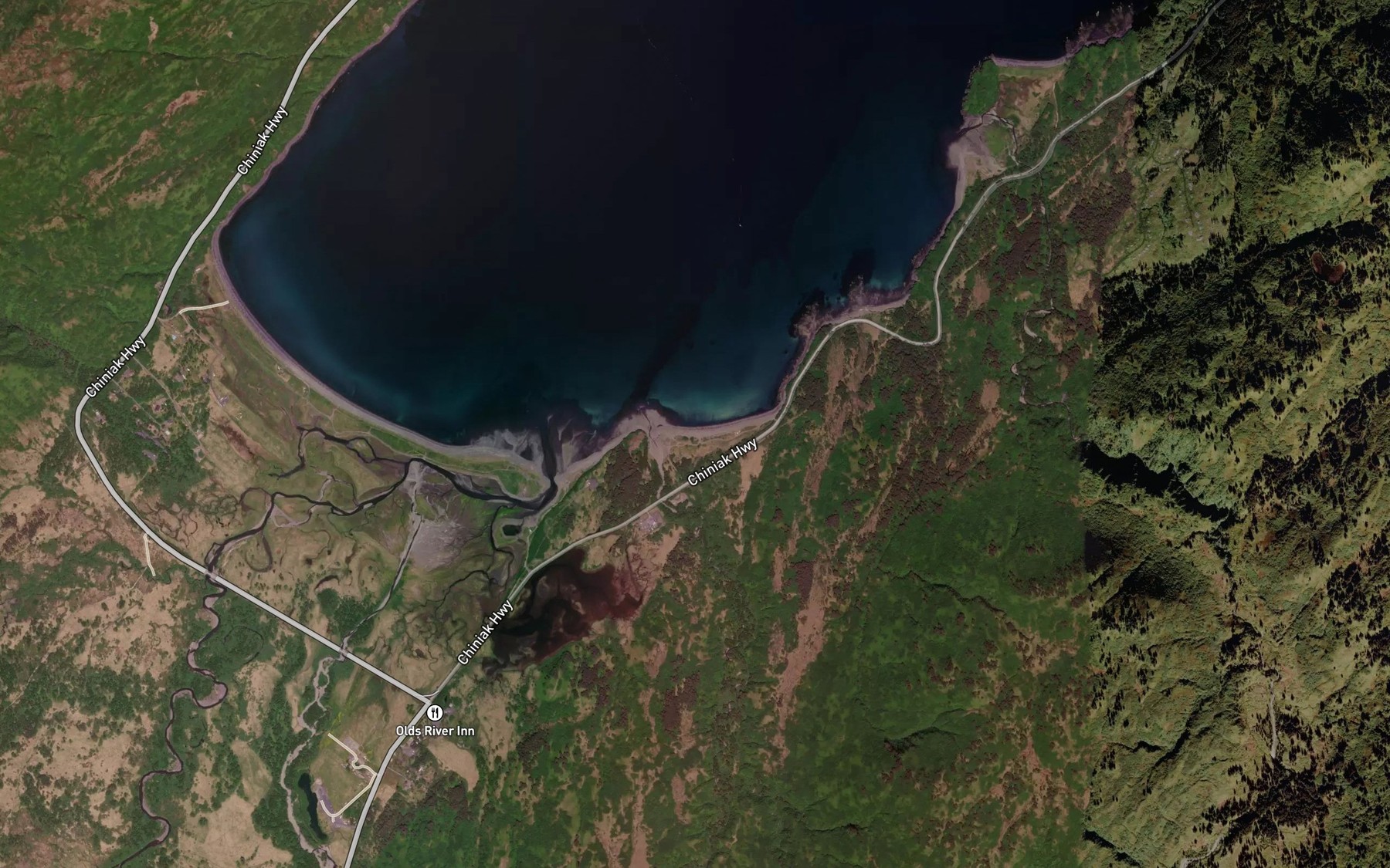 Satellite map of the Frank Creek