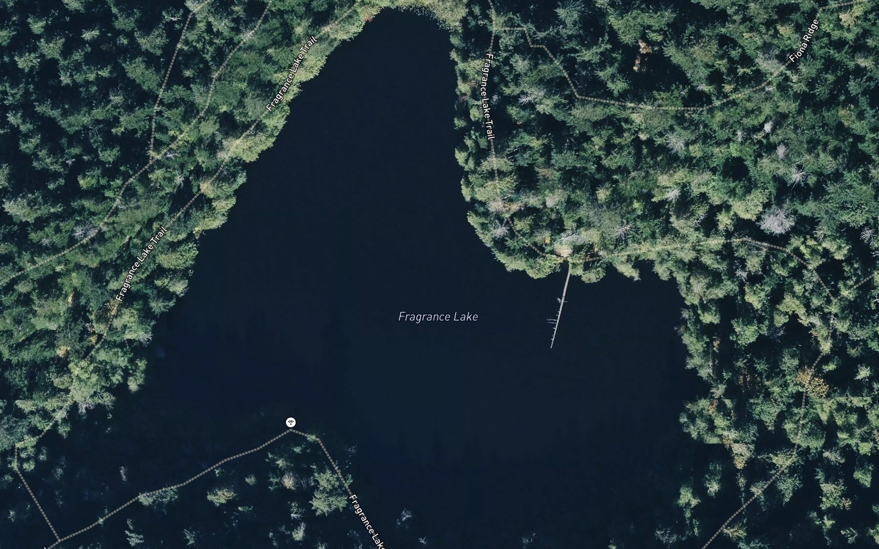 Satellite map of the Fragrance Lake