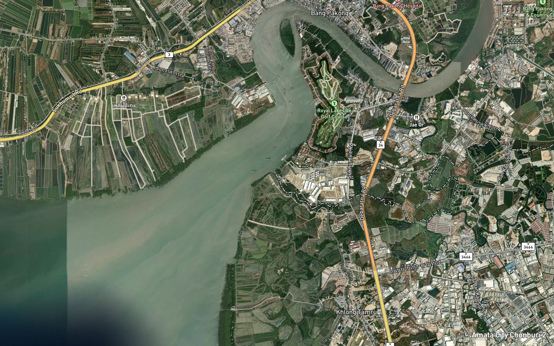 Satellite map of the Khlong Tamru