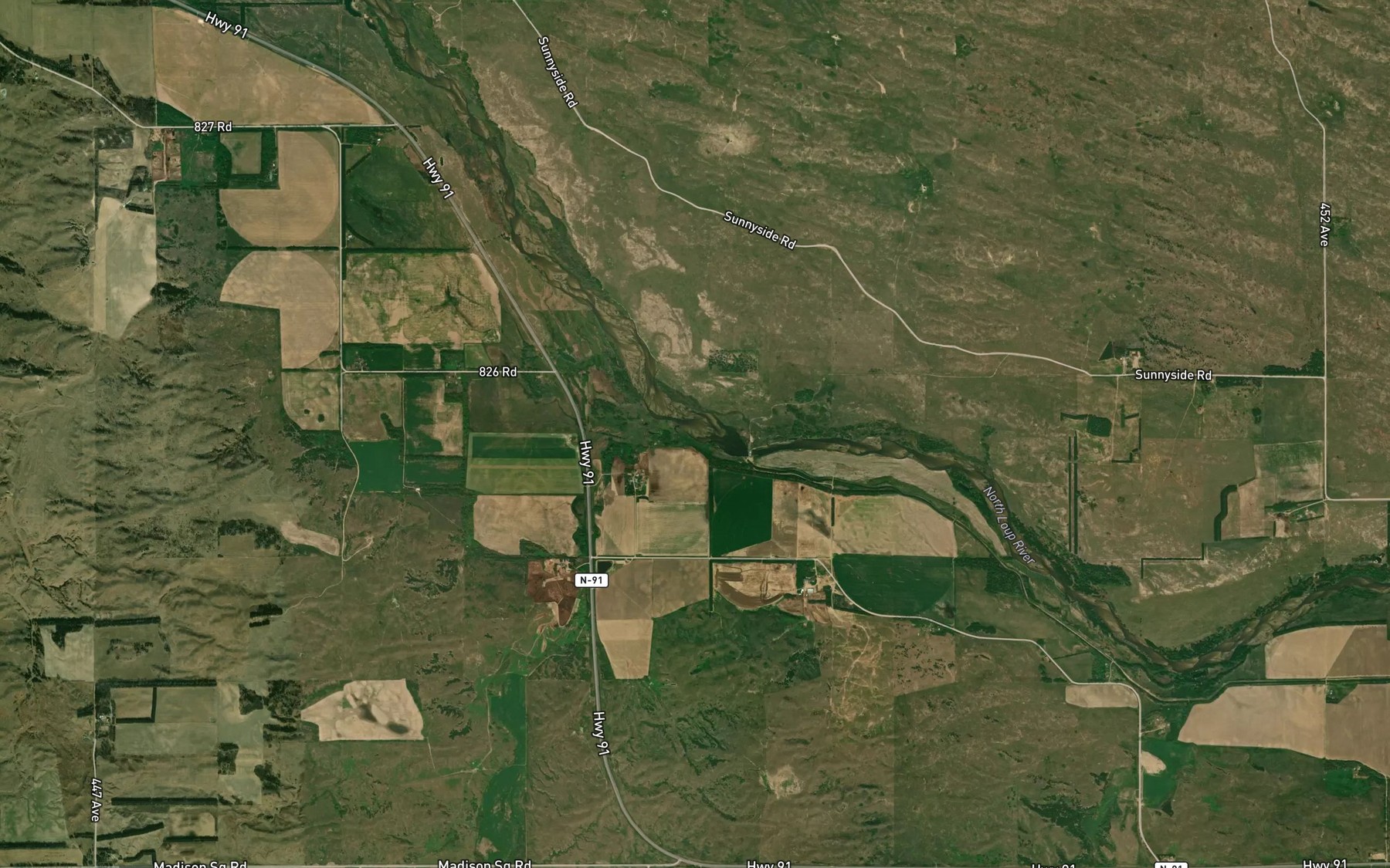 Satellite map of the Spring Creek