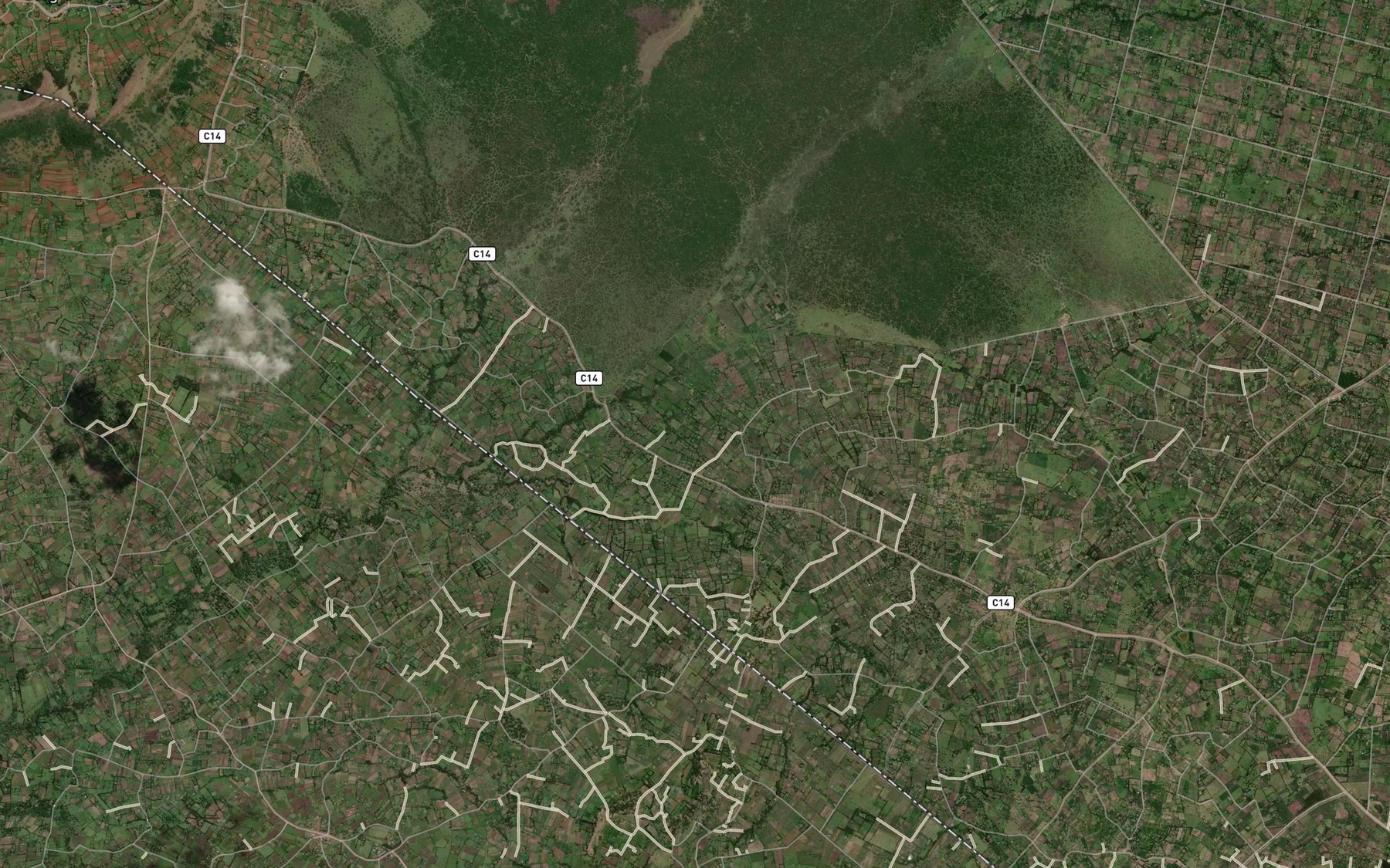 Satellite map of the Chebugon Dam