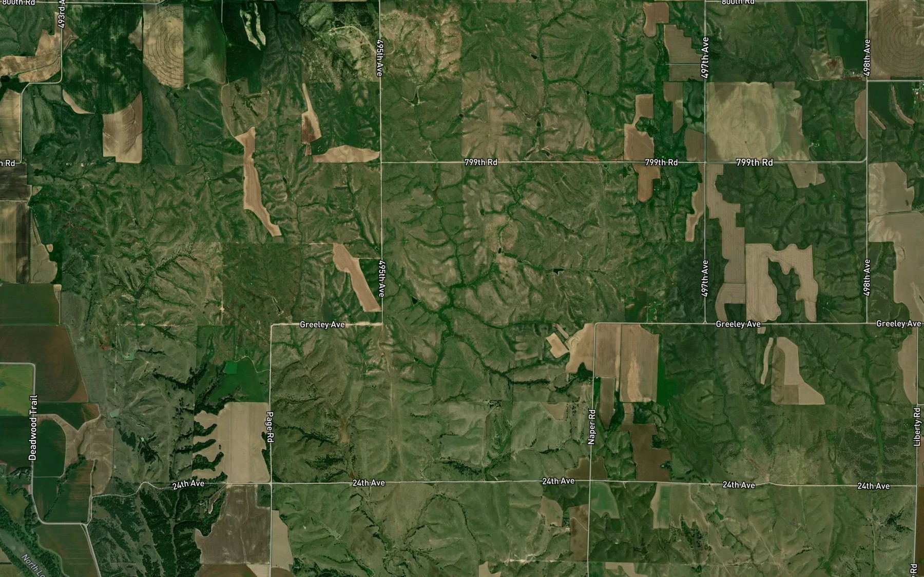 Satellite map of the Munson Creek
