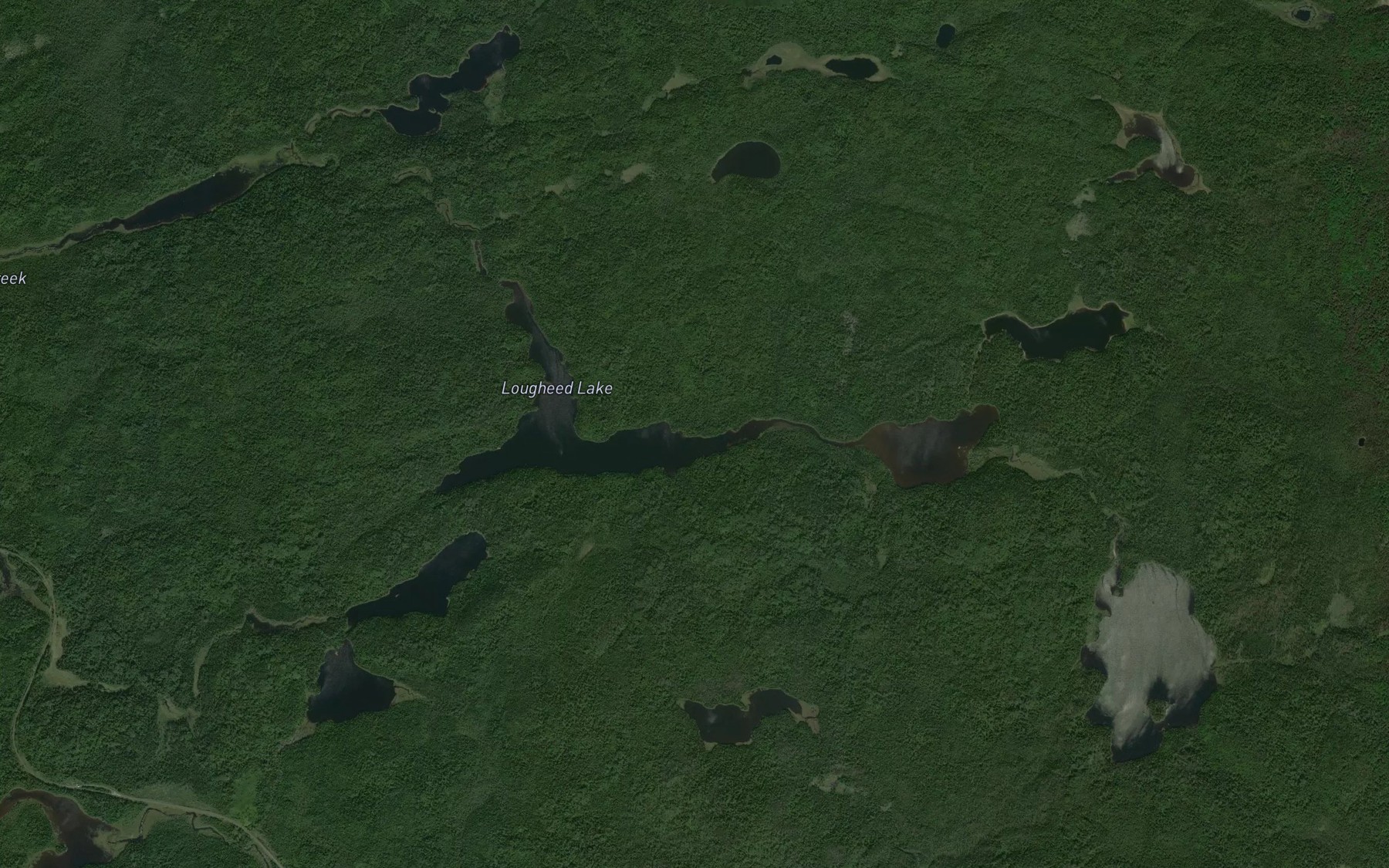Satellite map of the Lougheed Lake