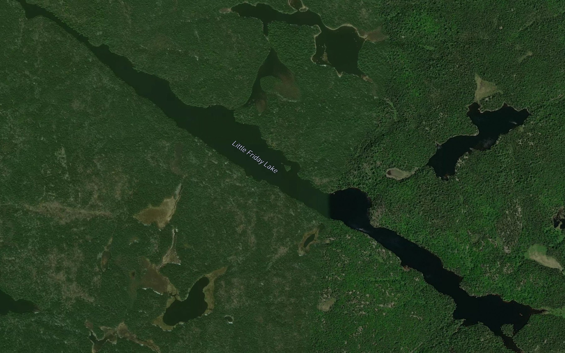 Satellite map of the Little Friday Lake