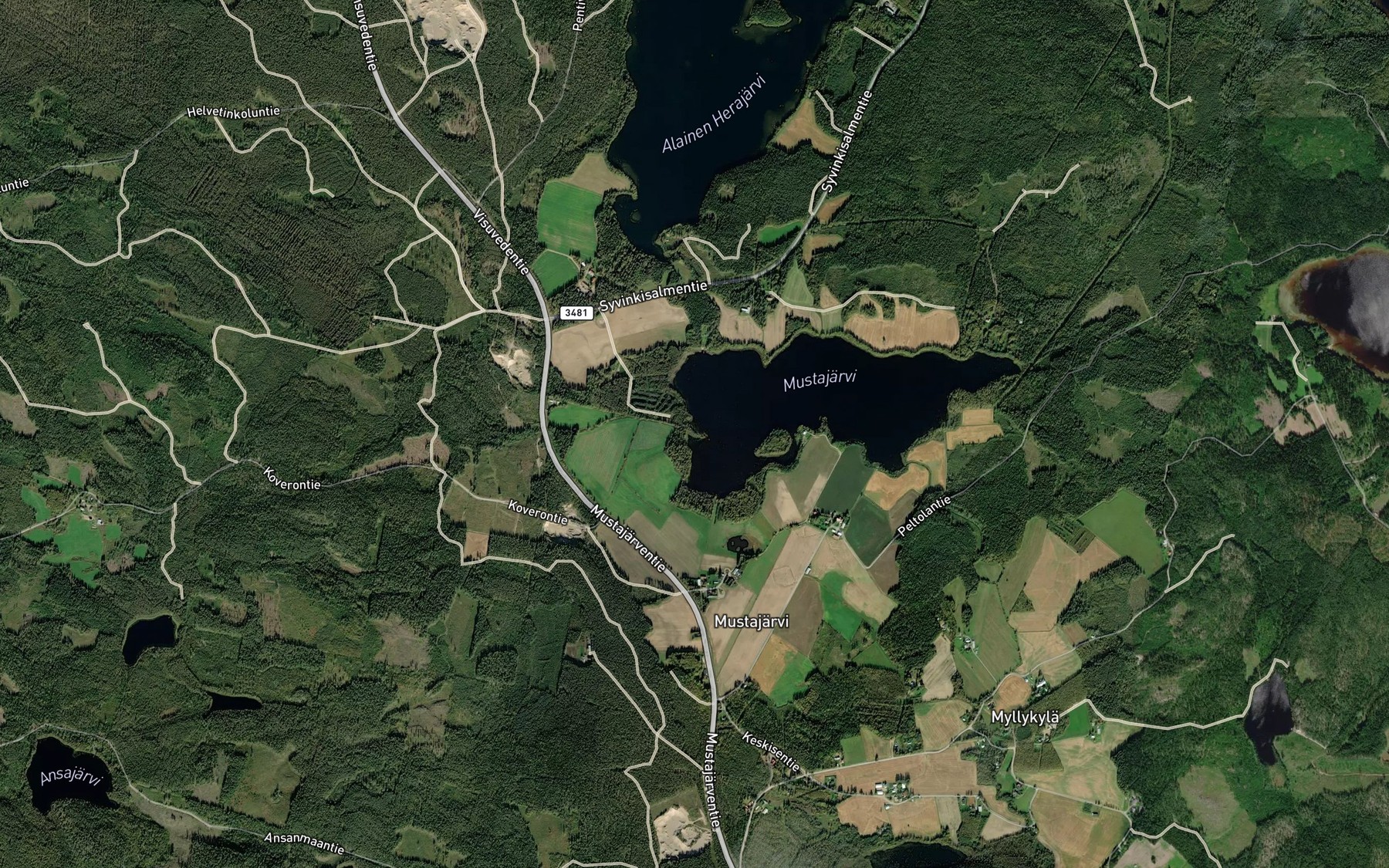 Satellite map of the Pakosenoja
