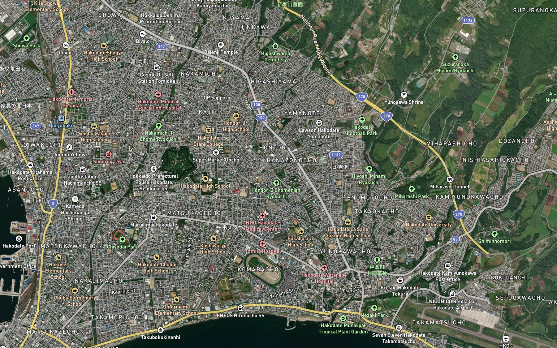 Satellite map of the Teranosawa Gawa