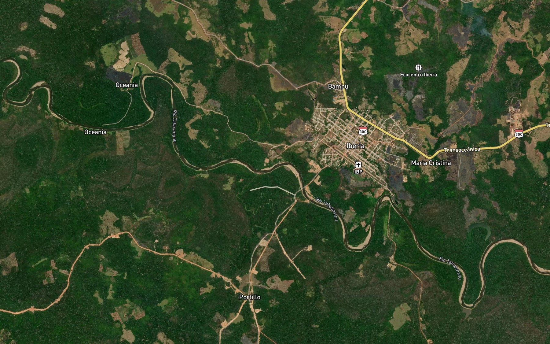 Satellite map of the Rio Titimanu