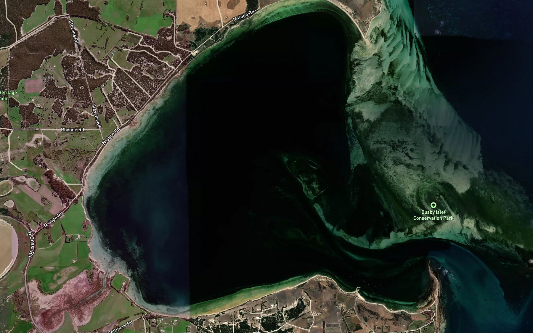 Satellite map of the Shoals Bay