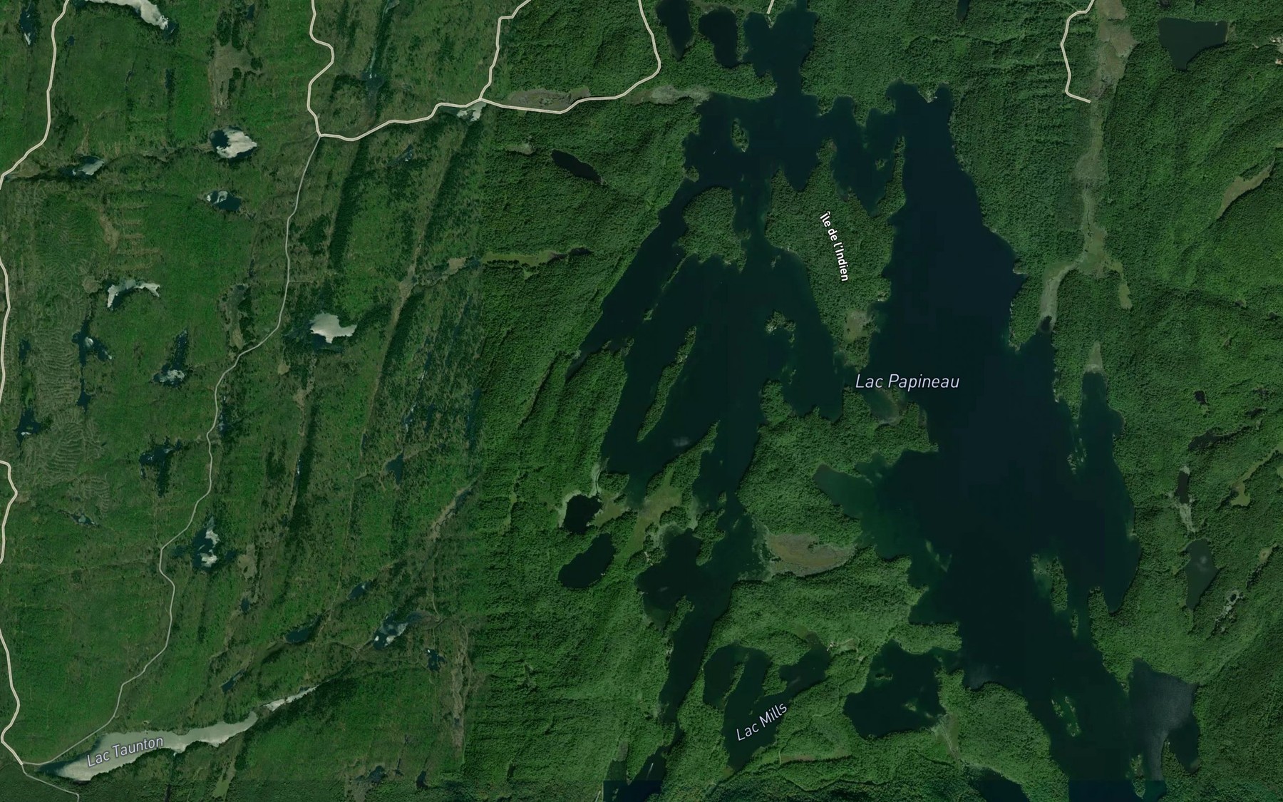 Satellite map of the Baie Hemlock