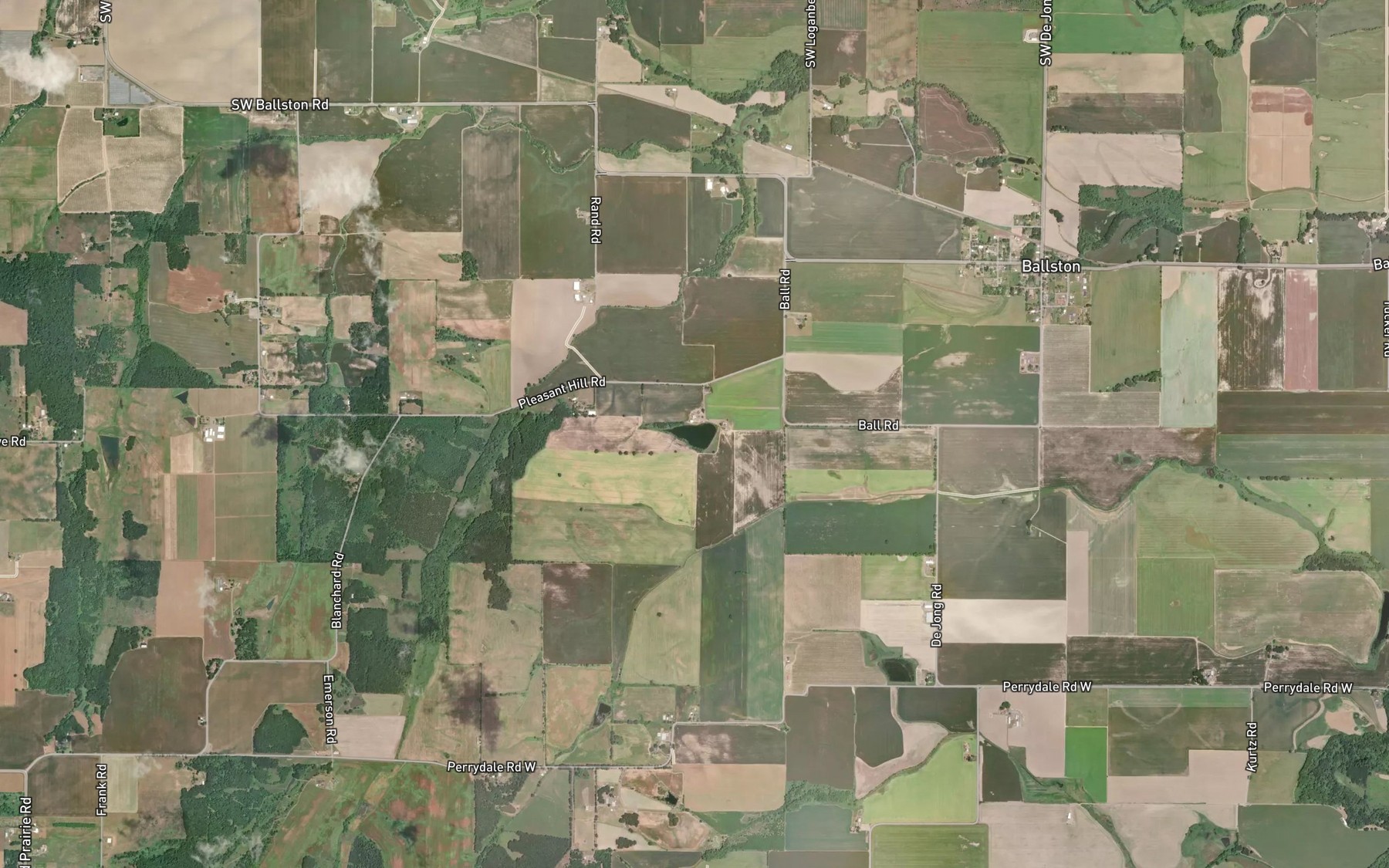 Satellite map of the DeJong Reservoir