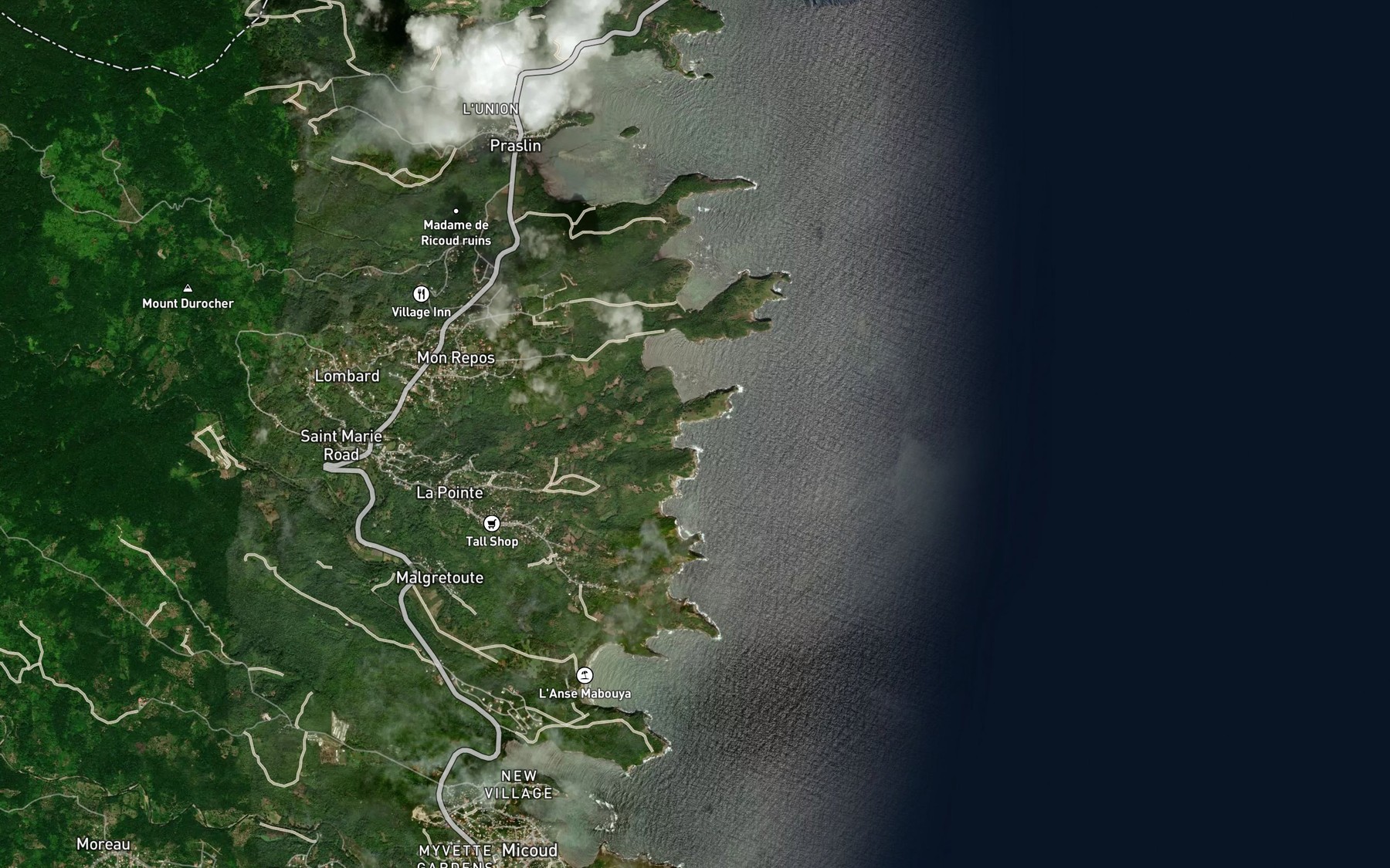 Satellite map of the Anse Gallouete