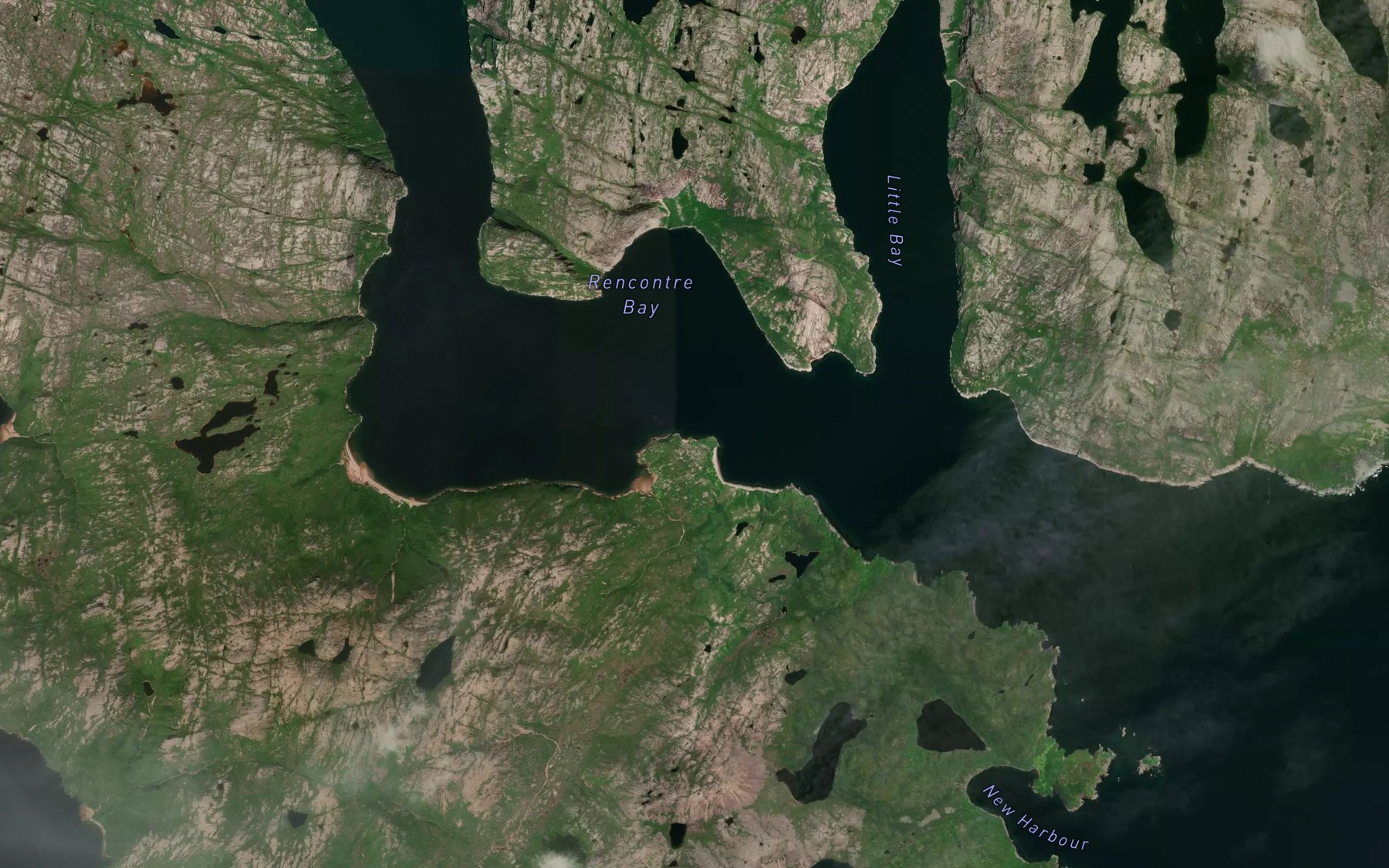 Satellite map of the Rencontre Bay