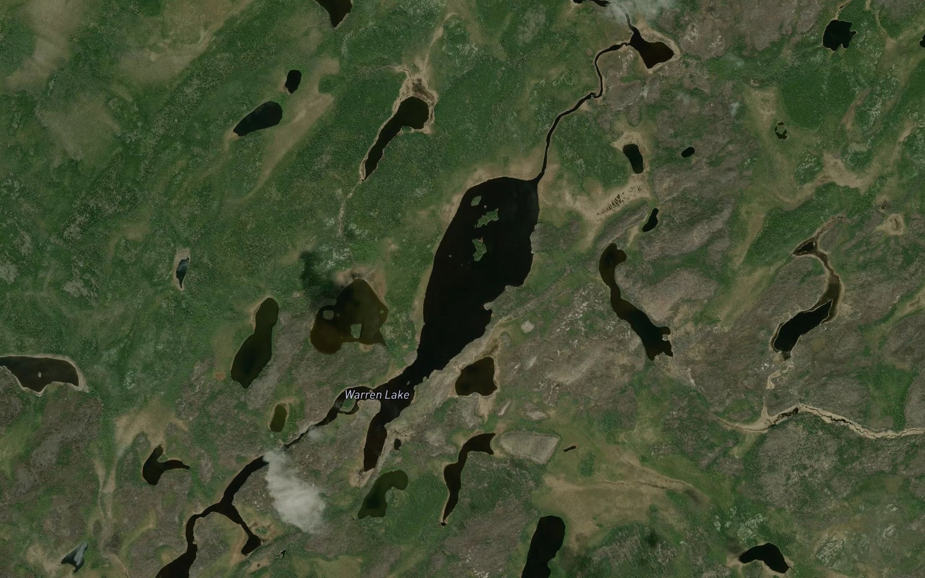 Satellite map of the Warren Lake