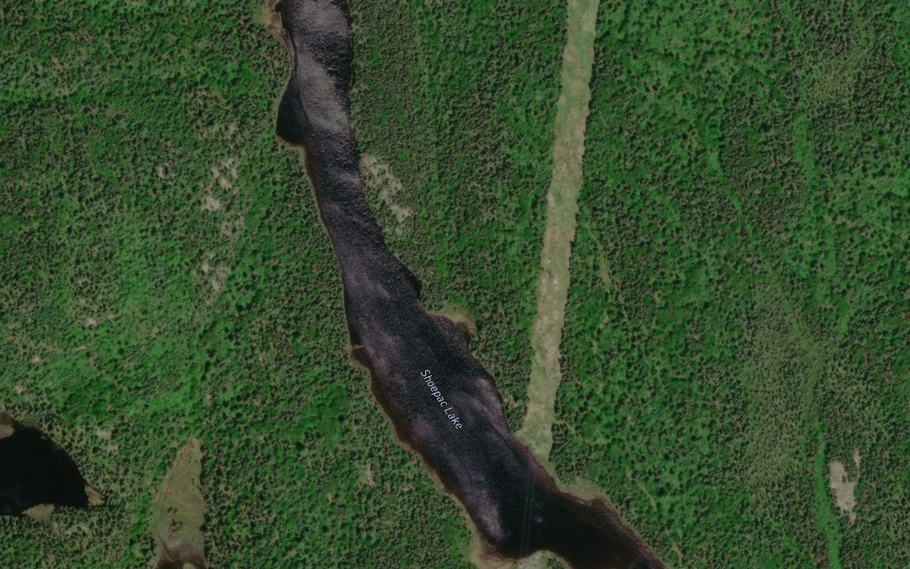 Satellite map of the Shoepac Lake