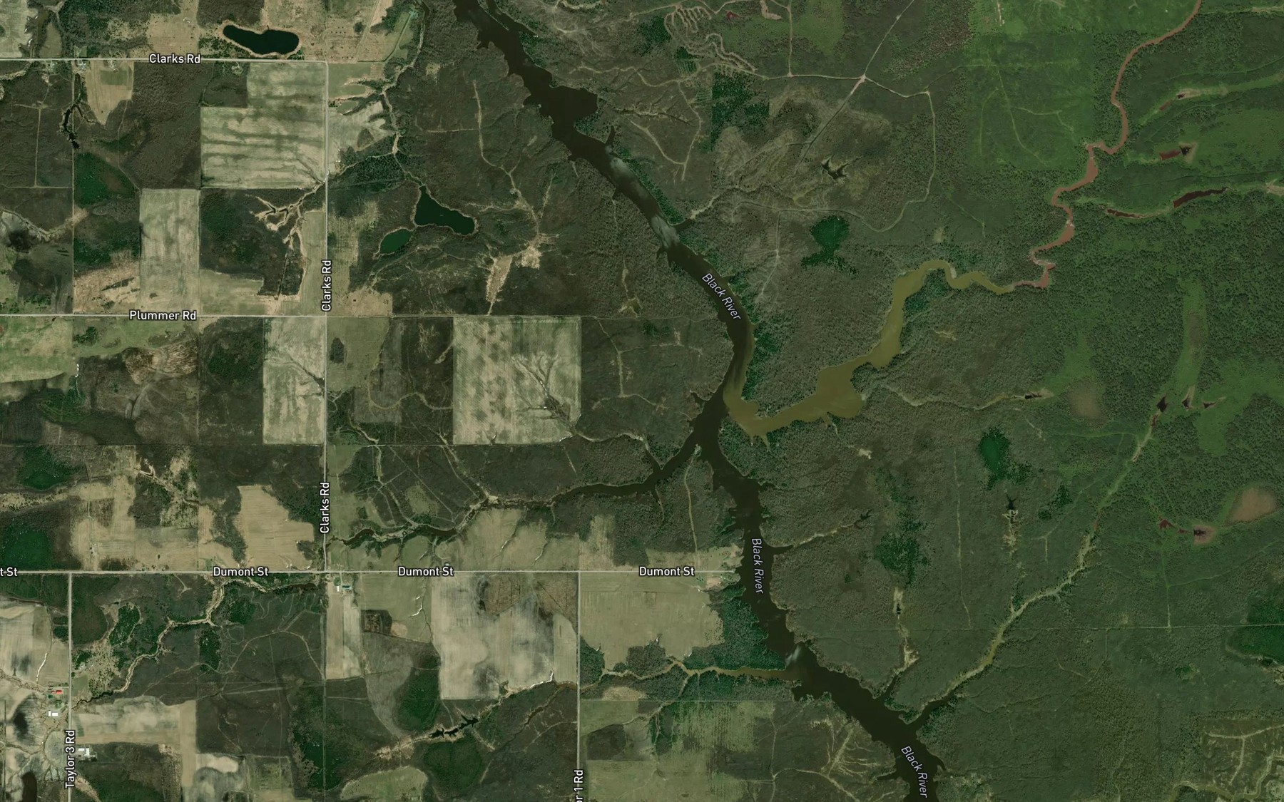 Satellite map of the Shallow River