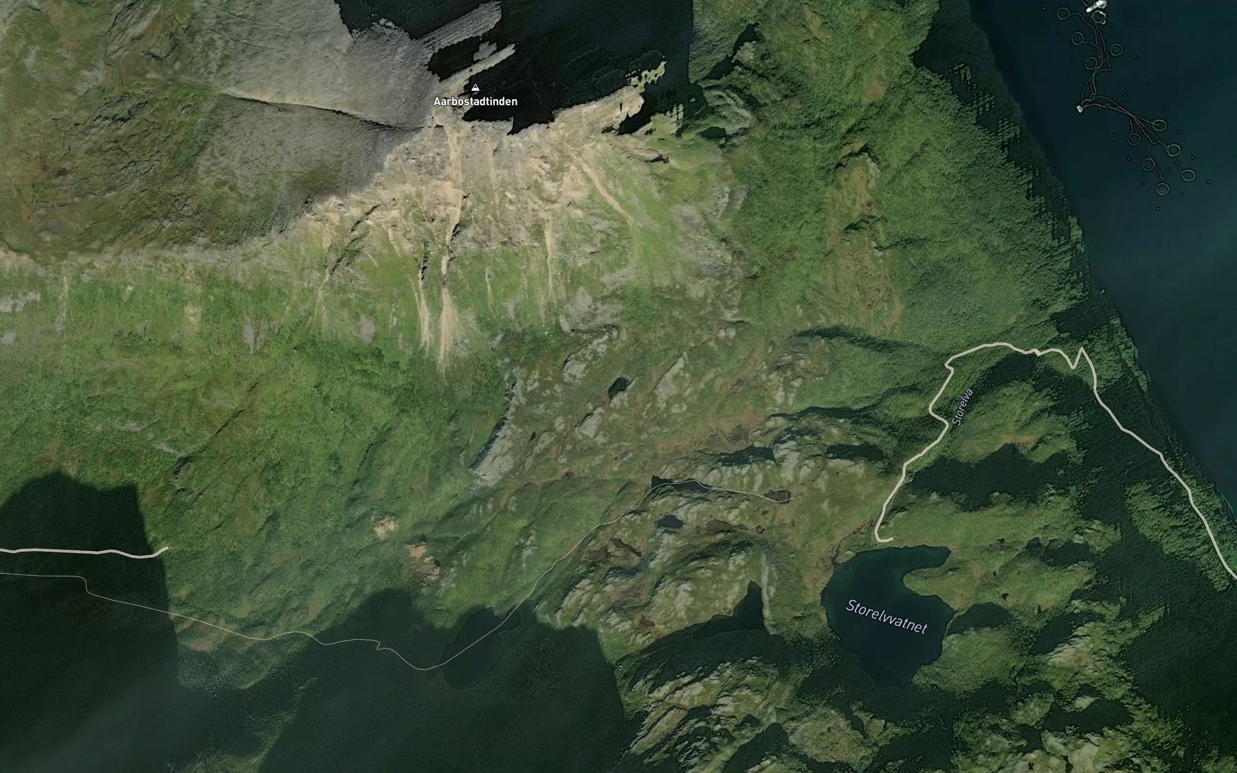 Satellite map of the Tindvatnet