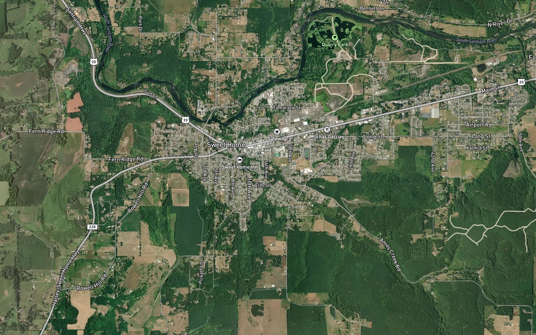 Satellite map of the Taylor Creek