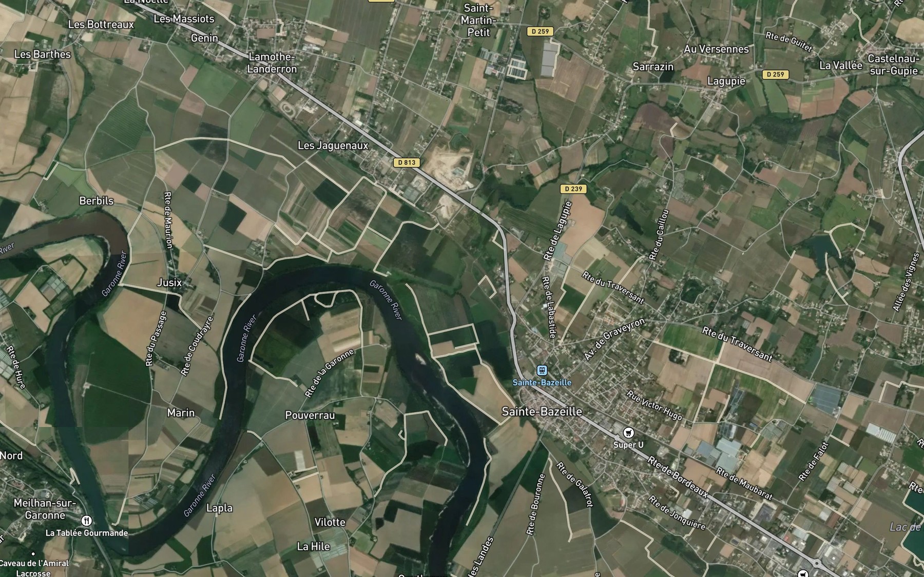 Satellite map of the Ruisseau la Gupie
