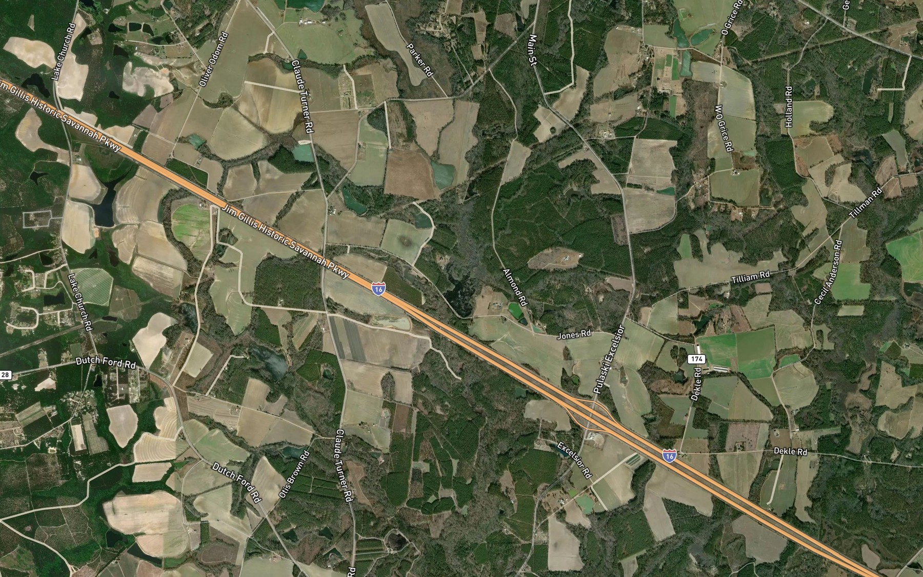 Satellite map of the Jones Lake