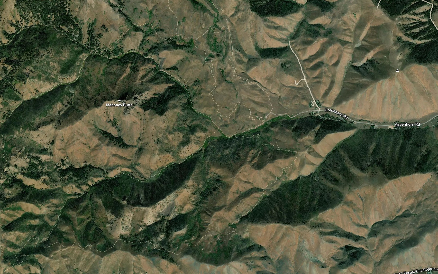 Satellite map of the Mahoney Creek