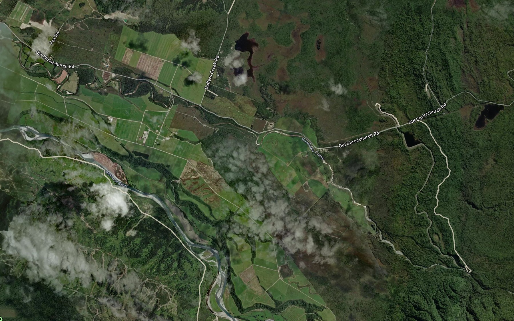 Satellite map of the Martyns Creek