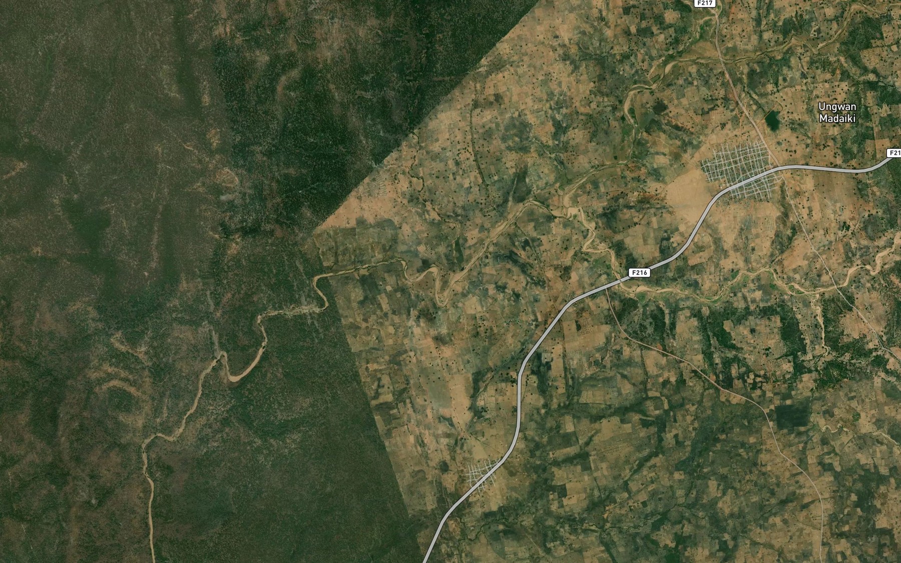 Satellite map of the River Beberu