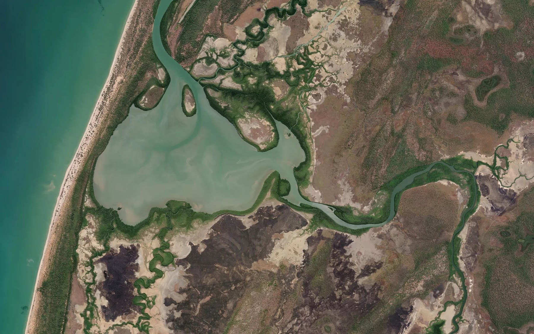 Satellite map of the Tokalee River