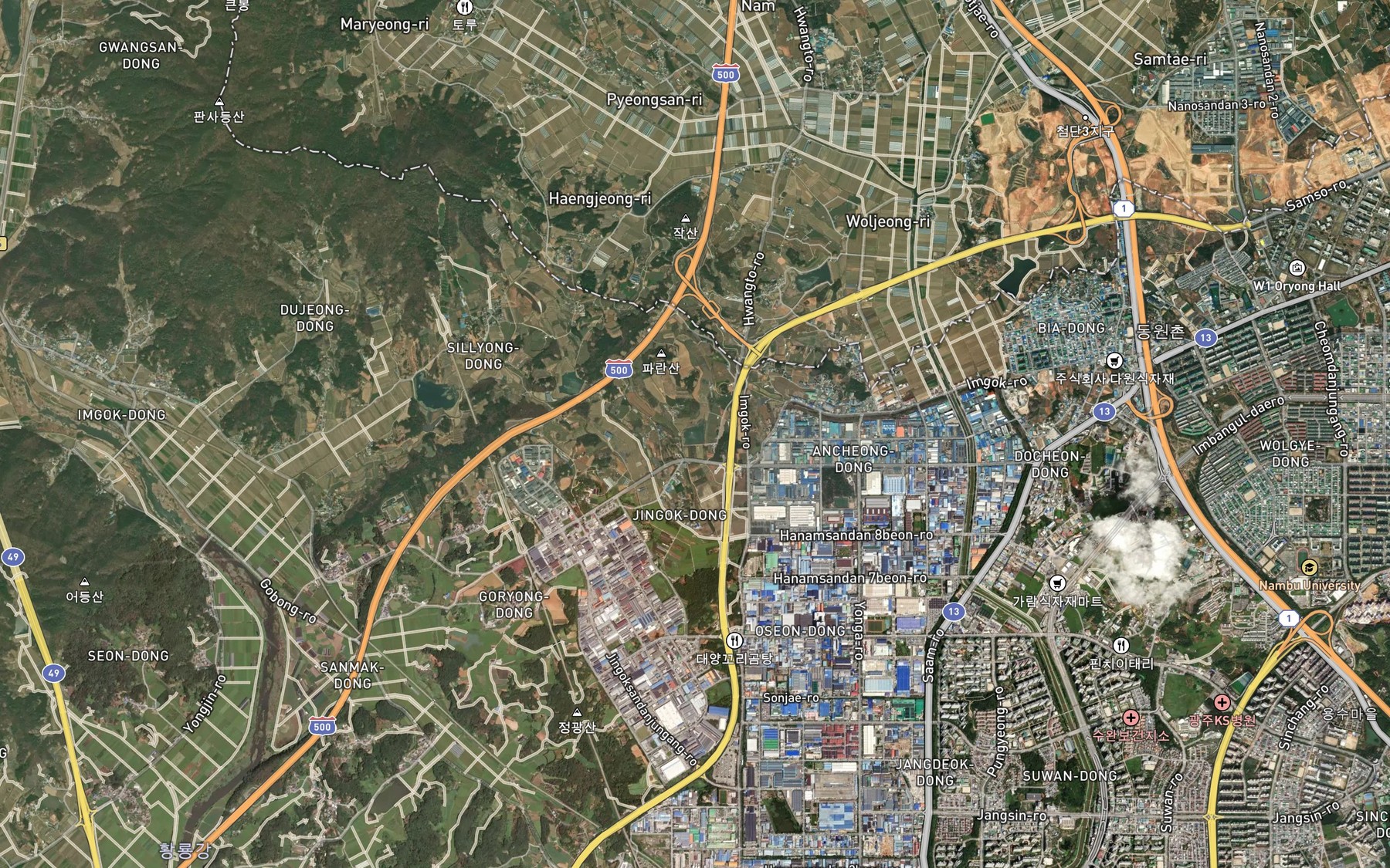 Satellite map of the Jinseongje