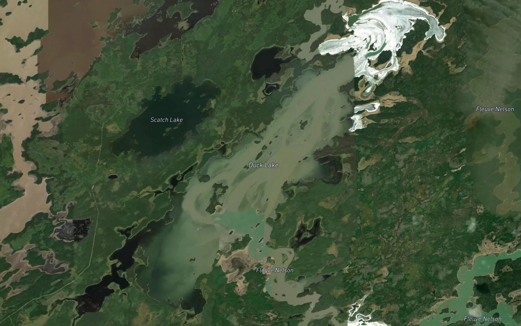 Satellite map of the Duck Lake