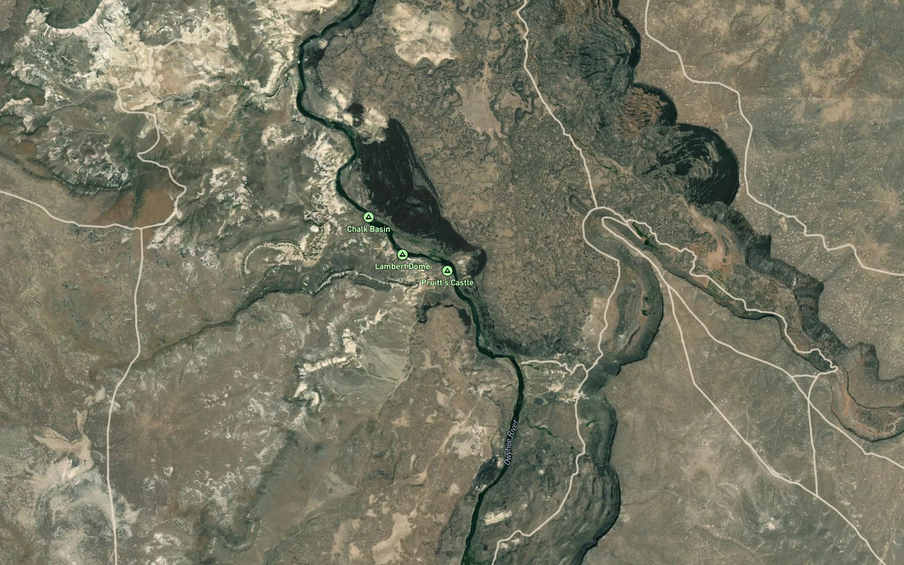 Satellite map of the Ryegrass Creek