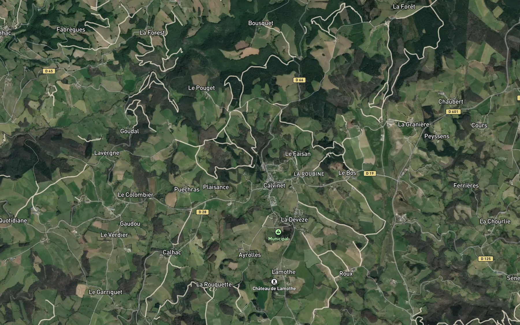Satellite map of the Baignade de Calvinet