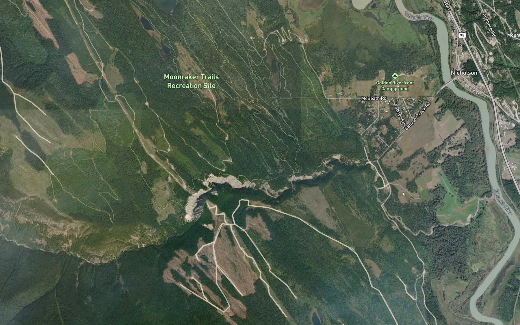 Satellite map of the Tallis Creek