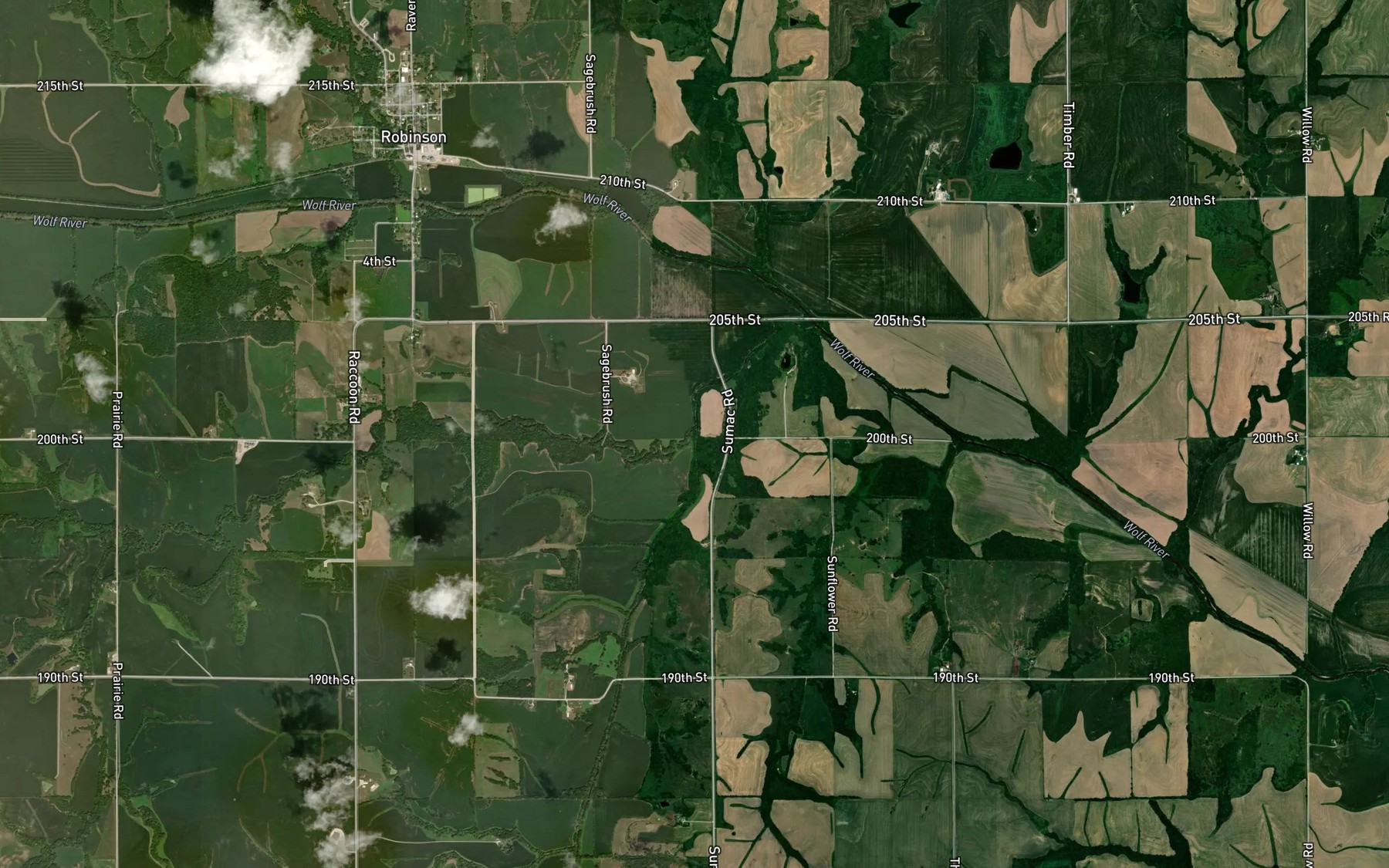 Satellite map of the Buttermilk Creek