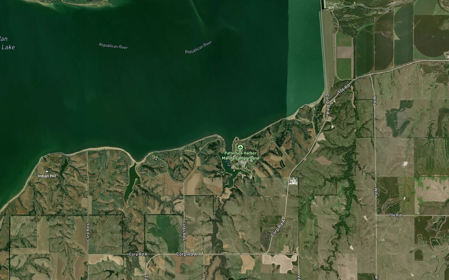 Satellite map of the Patterson Harbor