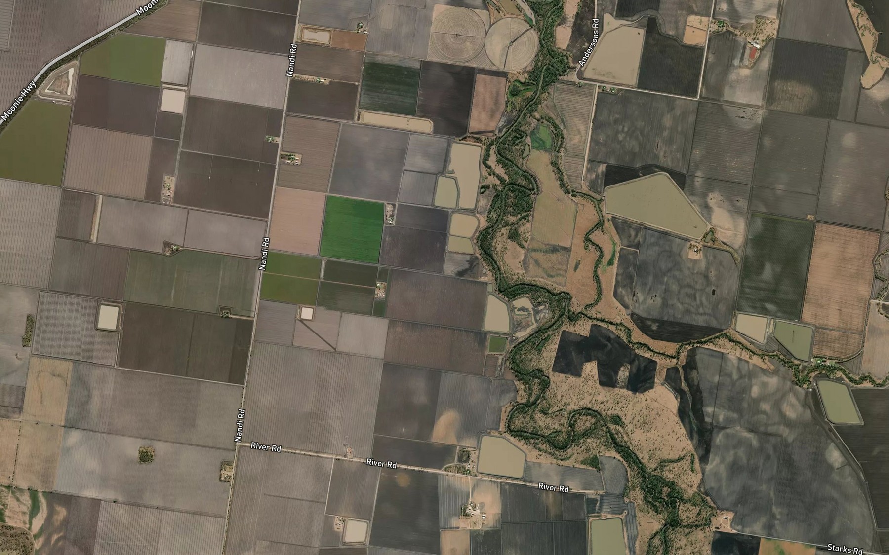 Satellite map of the Oakey Creek