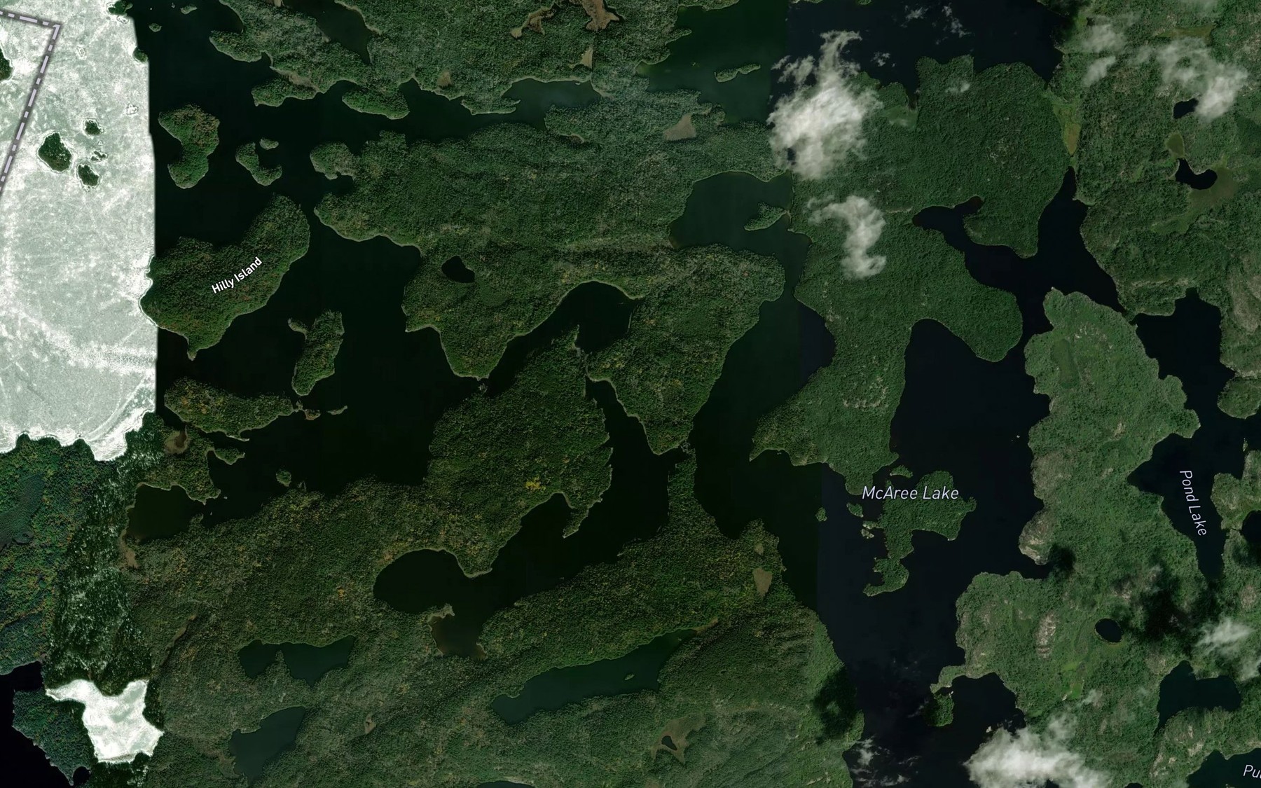 Satellite map of the McAree Rapids